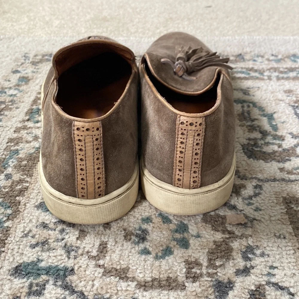 Frye Brown Suede Tassel Slip-On Sneakers